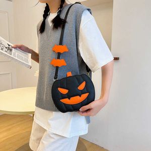 Halloween Divertente Borsa a forma di zucca Personalità femminile Cartone animato Carino Una spalla Obliqua A cavalcioni Moda Versatile Contrasto Colore Donna 230927