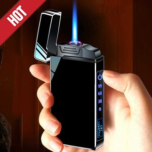Lighters Windproof Double Arc Ignition USB Plasma Cigarette Lighter Men's Smoking Gadget With LED Power Supply Is Suitable For Gift Givin R3QK