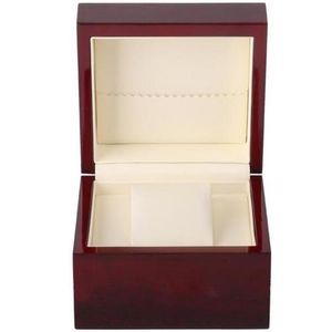 Lack Glossy Single Wood Watch Box Size 13x11x8cm Print LOGO FÖR PROMOTION Event Clamshell trälåda Kina Box hela PAC268J