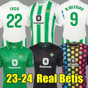 23 24 Isco Real Betis Home Soccer Jerseys Fekir B.IGlesias Ayoze Joaquin Away Third 2023 2024 Men Kids Kit Football Shirts