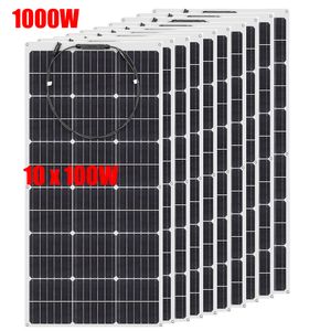 شواحن الألواح الشمسية المرنة 1 10pcs 100w ألواح الألواح Mono Cells 200W 300W 400W 1000W POWER for 12V بطارية RVS CAR Home Car 230927