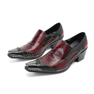 الرجال العالي من Oxford Leather Leather Men's Dress Shoes أحذية الأعمال رجل الزفاف الجلود zapatos de hombre de vestir