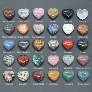 20mm Hand Carved Heart Mascot Crystal Natural Raw Stone for Necklace Making Pendants Carving Gemstone Star Healing Mineral Decoration