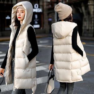 Kvinnors västar Autumn och Winter Vest Loose Mid-längd Waistcoat 3XL Sleeveless Jacket 2023