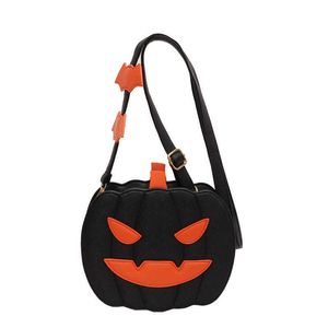 Divertente panino di zucca Nuova moda Contrasto di colore Creatività personalizzata Trendy Borsa a spalla singola da donna Catena Piccola borsa a cavallo obliqua a forma di cartone animato 230915