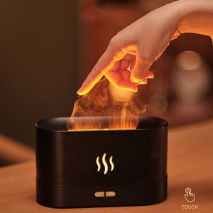 Luftfuktare flameffekt aroma diffusor luftfuktare ultraljud cool mist maker fogger led eterisk oljeflamslampa sömn atomizer yq230927