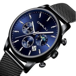 CRRJU 2266 Quartz Mens Watch Selling Casual Personality Watches Fashion Popular Student Calendar Wristwatches238G