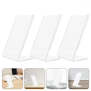 Frames 3 Pcs Po Frame Desk Square Labels Price Tag Stand Picture Display Rack Racks Work Pictures Acrylic