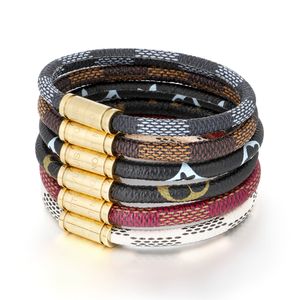 luxury designer bracelet for women stainless steel leather bracelets designer couples letter V lock wristband flower pattern bracelet designer jewelry