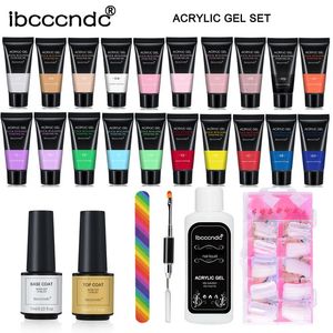 Nail Art Kits Set 20 Colors 30ml Poly Gel Quick Polish With Base And Top Coat Slip Solution Brush File 230927