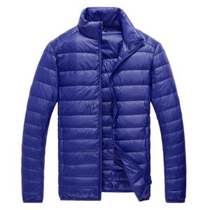 Piumino da uomo Primavera Autunno Sottile Colletto alla coreana Piumino in cotone Giacca a vento ultraleggera Cappotto con cerniera Abbigliamento Nero Blu Grigio All'ingrosso YQ230927