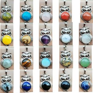 Pendant Necklaces Crysal Labradorite Sodalite Goldstone Aventurine Carnelian Howlite Blue Sand Lapis Lazuli Unakite Bead PWB1189