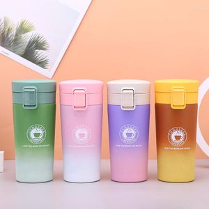 Water Bottles Spring Cap Stainless Steel Coffee Cup Gift 304 Insulated Fashion Gradient Color