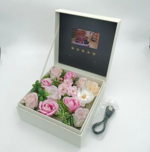 Gift Wrap Customized 4.3 Inch Lcd Screen Light Control Music Card Box Video Player For Jewelry Product Presentation