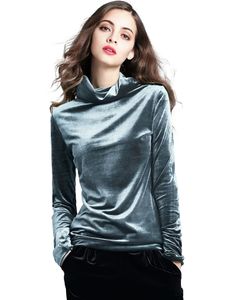Kvinnor Bluses Shirts Korean Super Vintage Velor Turtleneck Tops and Autumn Winter Long Sleeve Streetwear Shirt Blus Women 230927