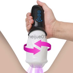 Masturbadores Automatic Rotating Masculino Masturbador Spikes Boca Falsa Vibradores Glans Chupando Penis Trainer para Homens Galo Exercitador Oral Sex Toy X0926