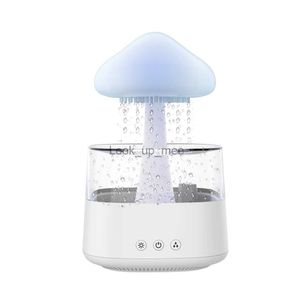 Humidifiers Mushrom Rain Humidifier Cloud Air Humidifier Essential Oil Changing Colors LED Raining Cloud Nightlight Humidifier YQ230927