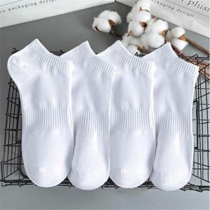 Men's Socks 4 Pairs 95% Cotton Men Short Crew Ankle Low Tube Summer Man Thin White Black Spring Sport