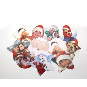 Sublimazione Ornamenti natalizi Forma di palla rotonda Materiali di consumo personalizzati personalizzati Forniture Stampa a trasferimento a caldo Materiale Regalo di Natale birdone