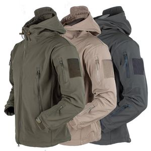 Outdoor Jackets Hoodies Military Shark Skin Soft Shell Clothes Men Tactical Windproof Waterproof jacket Flight Pilot Hood Coat Field bomber Jacket 230926