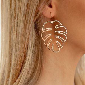 Hollow Monstera Leaf Dangle Earrings Women Ethnic Pineapple Brincos Statement Holiday Jewelry Gifts Lovely Flamingos earring329D