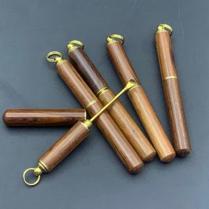 Nuovo anello portatile per fumatori in legno naturale Erba secca Tabacco per olio Rigs Dabber Cucchiaio Pala Scoop Pipa ad acqua Gorgogliatore Chiodi di paglia Tabacco da fiuto Pippotto Porta sniffer