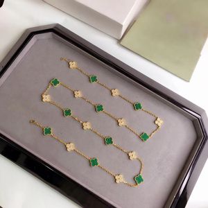 20 Diamentowy Naszyjnik Moda Klasyczny Naszyjnik Clover Charm 18K Rose Gold Srebrny wisiorek Agatowy na walentynkowe projektanta zaręczynowy Prezent biżuterii