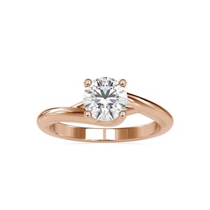Okrągłe cięcie pierścionek zaręczynowy Pierścień Pierścień 14K żółte złoto biżuteria Bridal Biżuter