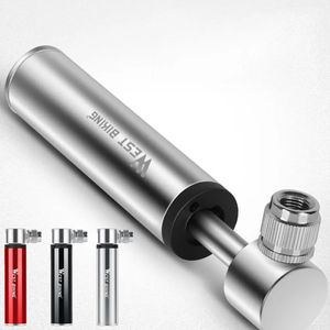 Bike Pumps Mini Bicycle Pump 120PSI MTB Cycling Portable Aluminum Foot Pumps Handy Pump Foldable Hose Alloy Inflator Bike Accessories 230927