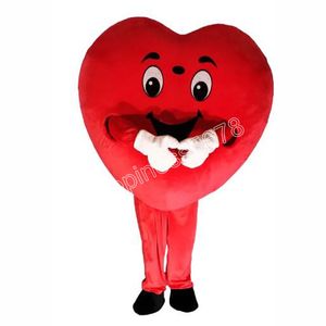 Performance Red Love Heart Mascot Costumes Cartoon Character Outfit Suit Carnival Adults Size Halloween Christmas Party Carnival Dress suits