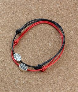 120Pcs Religious Belief bracelet Benedict Medal Crucifix Oval Shape Beads Adjustable Cord Wrist Making DIY Accessories 2color C505651992