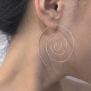 Stud ifadesi brincos abartı spiral küpe kadınlar için punk seksi mücevher yuvarlak aretes pentientes boho parti hediyesi 230926