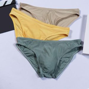 Mutande da uomo rigonfio slip uomo intimo traspirante sexy mutandine a vita bassa lingerie solida senza cuciture mutandine morbide