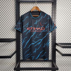 Горячая распродажа 2023/2024 Человек-городская третья футбольная рубашка 1: 1 Тайский качественный футбольный футболист S-xxl Мужчины и дети