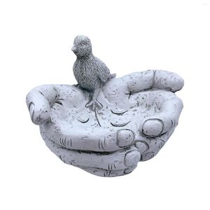 Other Bird Supplies Stone Visual Effect Hand-Shaped Bath Feeder Hand Holding Ornaments For Garden Decorations Outdoor Gifts