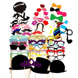 Outros suprimentos para festas de eventos 10-58pcs Decoração de casamento divertida Po Booth Props DIY Bigode Lábios Óculos Máscara Pobooth Acessórios Fontes de festa de casamento 230927