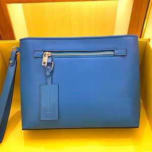 Borsa a mano Portafogli con pochette in pelle di vacchetta Chiusura con cerniera Cinturino da polso Hardware argento Portafogli in più colori Borsa da trasporto ascellare