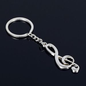 New key chain key ring silver plated musical note keychain for car metal music symbol chains2475