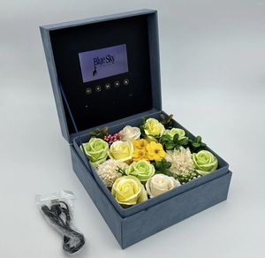 Gift Wrap 4.3 Inch Lcd Screen Light Control Printing Video Package Box For Advertising Wine Tea Flower