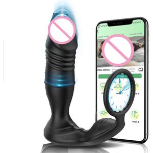 Sex Toy Massager Retardants Penis Sheath Prostatic Butplug Låsbar Plug manlig stimulator Kvinnor Vibrator Män