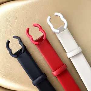 Cintura moda per donna colore fibbia doppia lettera nero rosso bianco cinturino da donna di design larghezza 3 cm cinturoni di marca in vera pelle di alta qualità