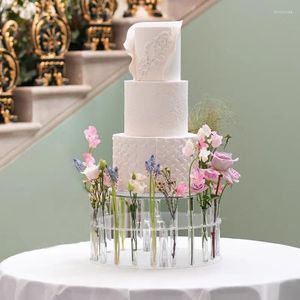 Forniture per feste Tabellone per torta in acrilico Supporto rotondo 30 cm Matrimonio fai da te Corona di fiori Decorazione Vassoi da dessert Strumenti trasparenti