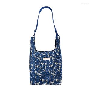 Evening Bags Summer Handbag Thin Fabric Cloth Bag Floral Printed Shoulder Korean Style Pastoral Small Fresh Leisure Shopping Storage