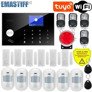 Alarm Systems Tuya Smart WiFi GSM Security Alarm System fungerar med Alexa Home Burglar Motion Detector Smoke Door Window Sensor IP Camera YQ230927