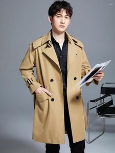 Men's Trench Coats Spring Men Fashion Plus Size Waterproof Autumn Windbreaker Jackets Male Luxury Double-breasted Belt Outerwear