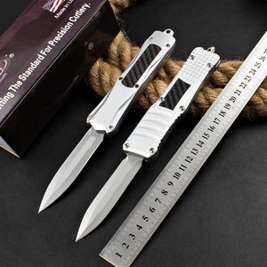 silver Micro tech D/E Automatic Knife Zinc aluminum alloy (carbon fiber) handle Camping Outdoor Self-defense Tactical Combat Knives UT85 UT88 BM 3300 4600 3400