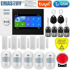 Alarm systems W4B PG109 Smart Tuya Alarm System 4.3 inch Screen WIFI GSM Burglar Home Security With Temperature and Humidity Function YQ230927