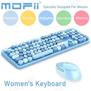 Keyboard Mouse Combos Sweet Mofii Combo Mixed Color 2 4G Wireless Set Circular Suspension Key Cap for PC Laptop 230927
