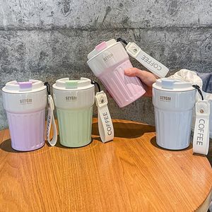 Mugs 400ml Portable Fashion Stainless steel 304 Coffee Mug Color Changing Design Car Thermos Travel Thermal Cup For Gifts 230927