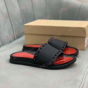 luxury designers shoes sandals women mens rubber slim Loubi Flip Flops glossy man rivet Spike Slippers Ladies Campaign embroideries slides sandales With box